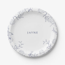 Neutrale Navy- und White-Botanische Dusche