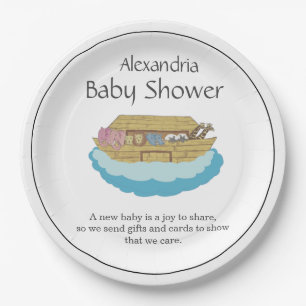 Neutrale Niedliche Babydusche Pappteller