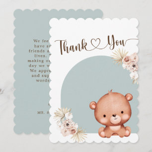 Neutrale Niedliche Bärendusche Dankeskarte