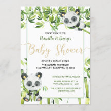 Neutrale Panda Green Bamboo Baby Dusche
