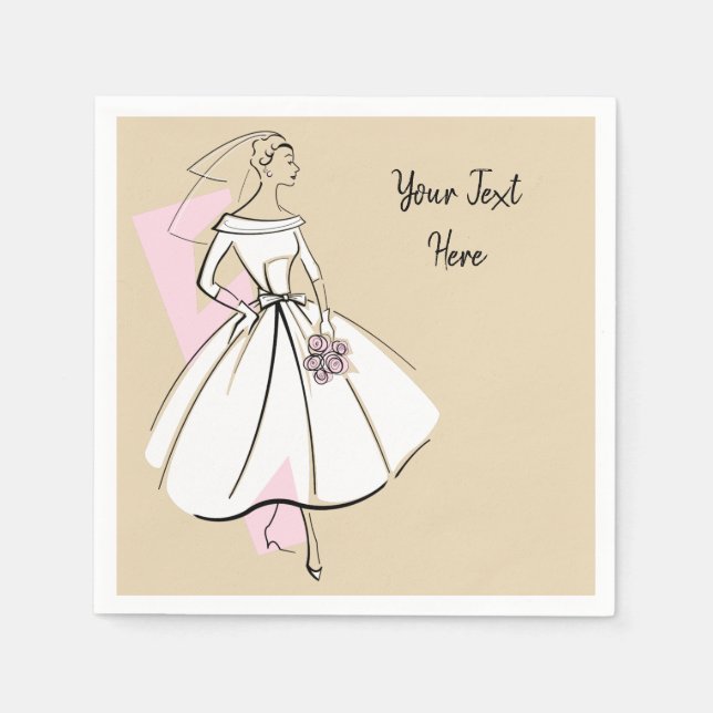 Neutrale Papierservietten für die Mode-Bride (Vorderseite)