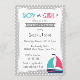 Neutrale Party Einladung der Nautik Gender Reveal