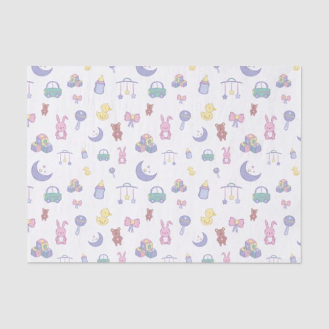 Neutrale Pastel-Babydusche Seidenpapier (Vorderseite)