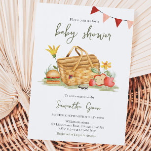 Neutrale Picnic-Babydusche Einladung