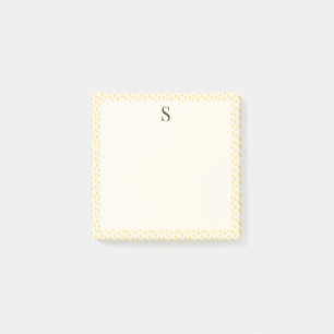 Neutrale Pinselstriche Elegantes Monogramm Sanftes Post-it Klebezettel