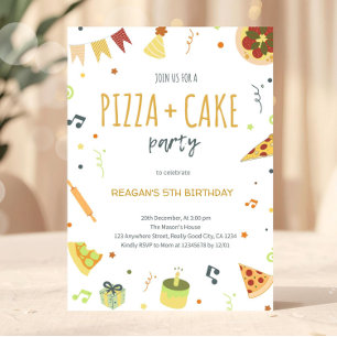 Neutrale Pizza-Party-Einladung im minimalistischen Einladung