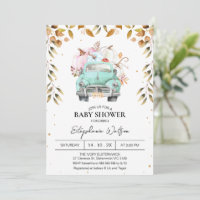 Neutrale Pumpkin Truck Foliage Babydusche