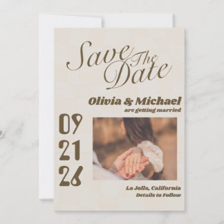 Neutrale Retro-Funky-Disco-Hochzeit Bold Modern Fu Save The Date