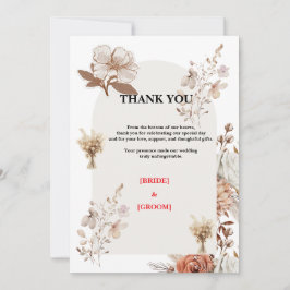 Neutrale rustikale Hochzeits-Dankeskarte Dankeskarte
