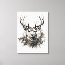 Neutrale Sepia-Farben Wildtiere Hirsche Kunst Leinwanddruck