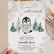 Neutrale Silberpinguin-Babydusche