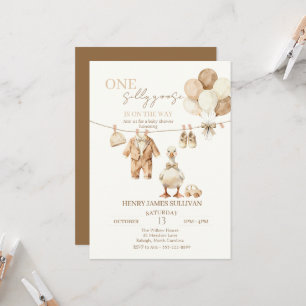 Neutrale Silly Goose Baby Boy Shower Einladung