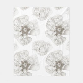 Neutrale Soft Poppy-Blume Fleecedecke