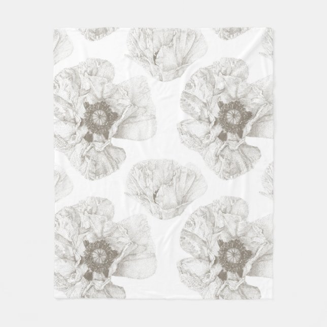 Neutrale Soft Poppy-Blume Fleecedecke (Vorderseite)