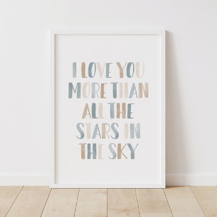Neutrale Sterne im Sky Outer Space Kids Room Poster