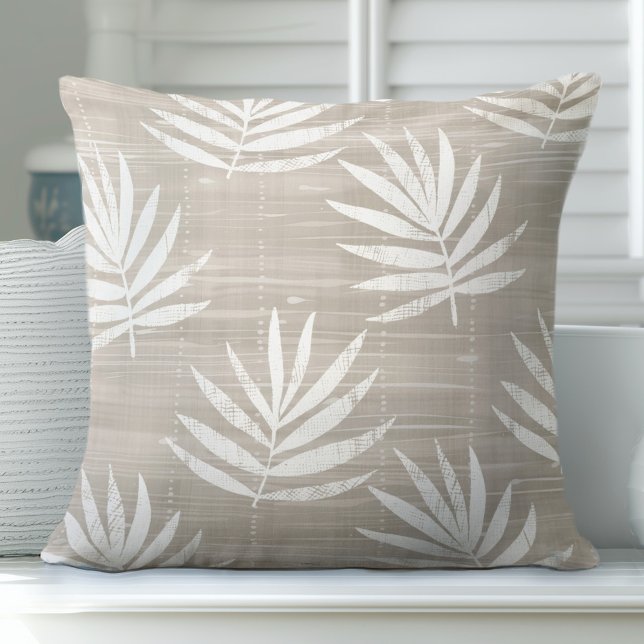 Neutrale Tan Palm Blätter wirbelkissen Kissen (Von Creator hochgeladen)