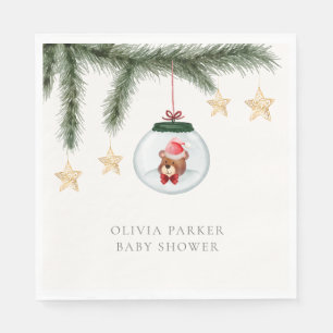 Neutrale Teddy Bear Winter Baby Dusche Serviette