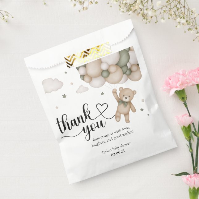 Neutrale Teddybär-Baby-Shower-Geschenktüte Geschenktütchen (Versiegelt)