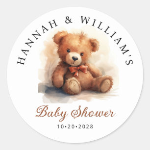 Neutrale Teddybär-Babyparty Runder Aufkleber