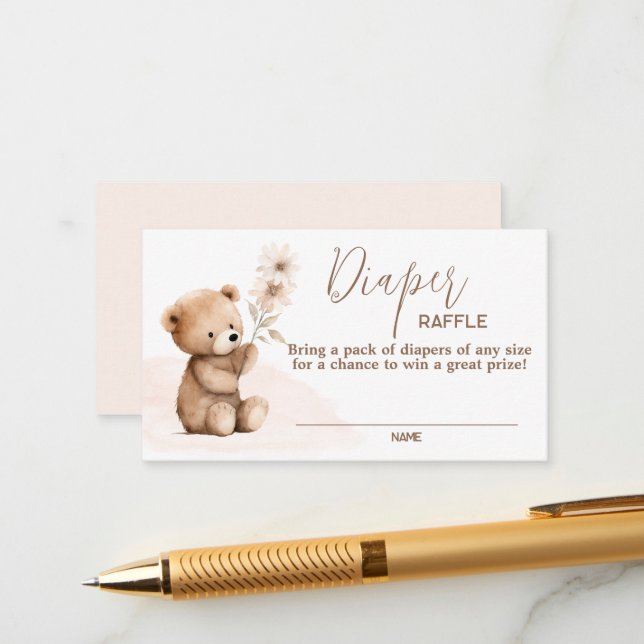 Neutrale Teddybärenkarte Begleitkarte (Vorderseite/Rückseite Beispiel)