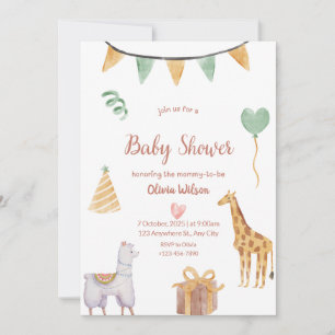 neutrale Tier-Baby-Einladung zur Babyparty Einladung