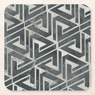 Neutrale Tile Collection - Geometrisch Rechteckiger Pappuntersetzer