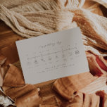 Neutrale Tone-Hochzeitzeitserie oder -Ereignisse Begleitkarte<br><div class="desc">Dies ist eine neutrale Ton Hochzeit Timeline Insert Karte. Bearbeiten Sie die meisten Formulierungen und alle Farben. // Für passende Artikel besuchen Sie bitte die "SAWYER" Kollektion im Sincerely By Nicole Zazzle Store. * Wenn Ihnen dieses Design gefällt, Sie es aber nicht für etwas finden, das Sie suchen, wenden Sie...</div>