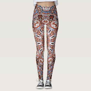 Neutrale Töne Mandala-Motiv Leggings