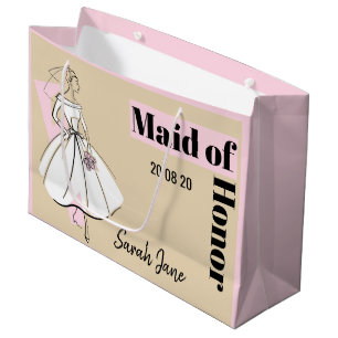 Neutrale Trauzeugin der Mode-Bride groß rosa Große Geschenktüte