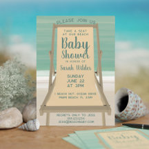 Neutrale türkisfarbene Ocean Beach Baby Dusche