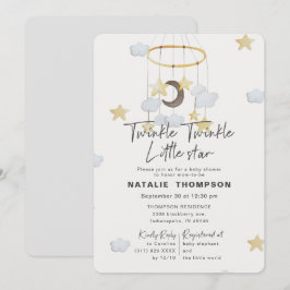 Neutrale Twinkle Little Star Baby Dusche Einladung