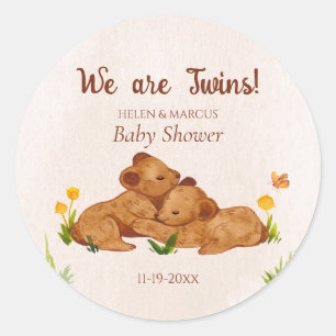 Neutrale Twins-Babydusche für niedliches Geschlech Runder Aufkleber