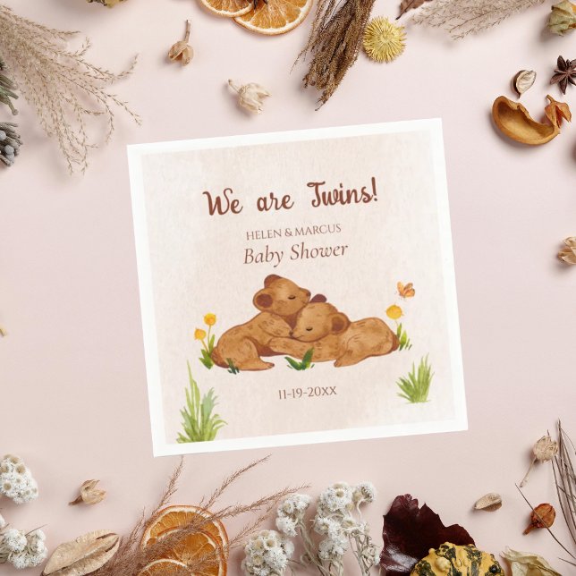 Neutrale Twins-Babydusche für niedliches Geschlech Serviette (Von Creator hochgeladen)