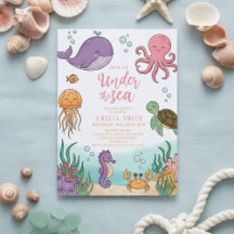 Neutrale Under-the-Sea-Ozean-Korallen-Baby-Party