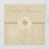 Neutrale Vintage Baby-Dusche Bling Blumen u.
