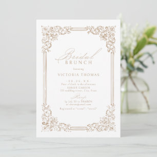 Neutrale Vintage-Rahmen Elegante Hochzeitsbrunch Einladung