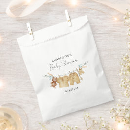 Neutrale Wäscheleine Babydusche - Beutel Geschenktütchen