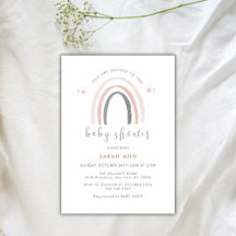 Neutrale Wasserfarbe Boho Rainbow Baby Shower