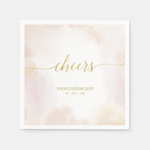 Neutrale Wasserfarbe Gold Cheers Party Napkins Serviette