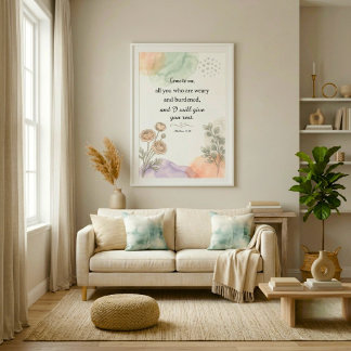Neutrale Wasserfarbe Verheißungen Gottes in der Bi Poster