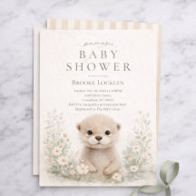 Neutrale Wasserfarben-Otter-Baby-Party | Waldland