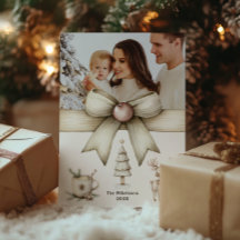 Neutrale Weihnachtsjunge Fotokarte