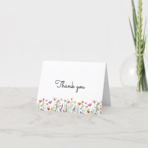 Neutrale Wildblume Babydusche geklappt Dankeskarte