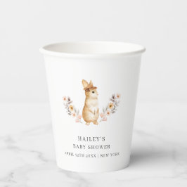Neutrale Wildblume Babydusche Pappbecher