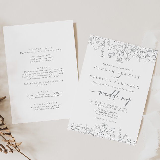 Neutrale Wildblume Einladung (Von Creator hochgeladen)