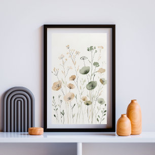 Neutrale Wildblume Wasserfarbe I Poster