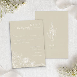Neutrale Wildblumen-Antwortkarte Minimalistische H Begleitkarte
