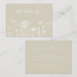 Neutrale Wildblumen-Details Karte Minimalistische
