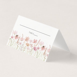 Neutrale Wildblumen-Hochzeitsplatzkarte
