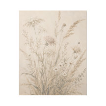 Neutrale Wildblumen-Leinwand mit Küstenmotiv